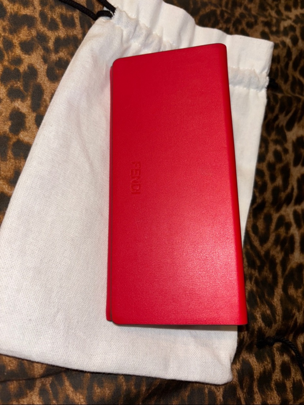 Fendi Red Leather Sunglasses Case